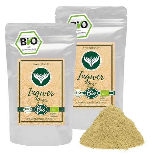Azafran BIO Ingwer, Ingwerpulver, Ingwerwurzel zu Pulver (Ginger Powder) gemahlen 1kg von Azafran