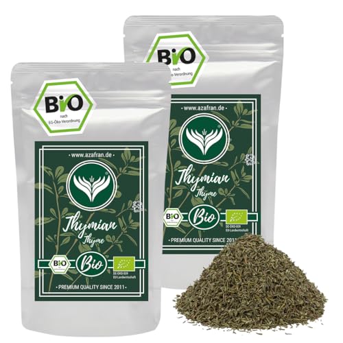 Azafran BIO Thymian getrocknet und gerebelt - Perfekt auch als Thymiantee (Kräutertee) 500g von Azafran