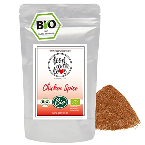 FWL BIO Chicken Spice | Chicken Rub by Food with Love | Gewürzmischung mit Knoblauch Zitrone 250g von Azafran