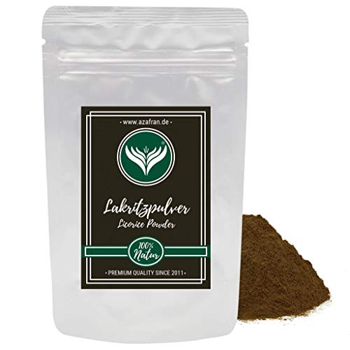 Azafran Lakritzpulver, Süßholzwurzel Extrakt, Lakritz gemahlen 100g von Azafran