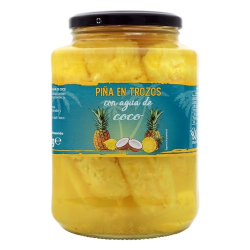 Ananas in Stücken mit Kokoswasser, gesunde frische Stücke natürlicher Ananas ohne Zusatzstoffe in Kokoswasser, 1190 g. Ananas in Stücken mit Kokoswasser, gesunde frische Stücke natürlicher Ananas ohne Zusatzstoffe in Kokoswasser, 1190 g. von Azala