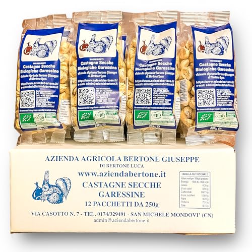 Kastanien Getrocknete, Bio Italienisch 3 Kg (12 Packungen mit 250g) von Azienda Agricola Bertone Giuseppe di Bertone Luca