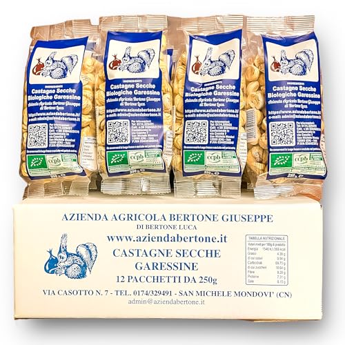 Kastanien Getrocknete, Bio Italienisch 3 Kg (12 Packungen mit 250g) von Azienda Agricola Bertone Giuseppe di Bertone Luca