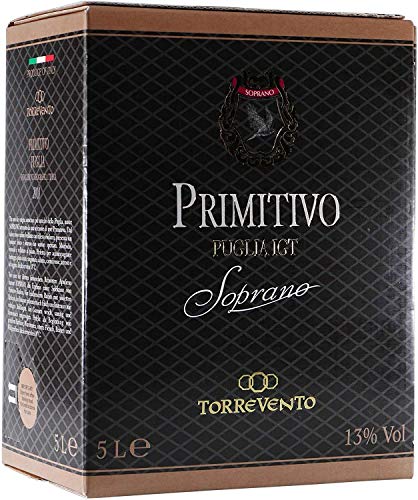 Rotwein Italien Primitivo Puglia IGT Soprano Bag in Box trocken (1x5L) von Azienda Vinicola Torrevento s-r-l. Corato Italien