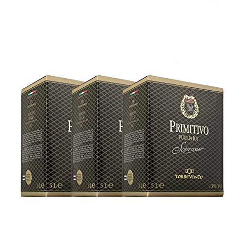 Rotwein Italien Primitivo Puglia IGT Soprano Bag in Box trocken (3x5L) von Azienda Vinicola Torrevento s-r-l. Corato Italien
