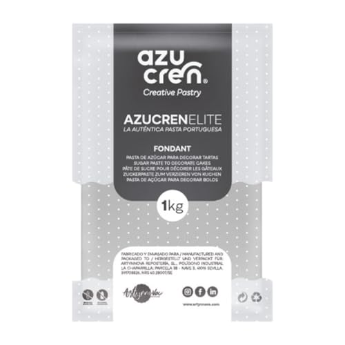 Azucren, Rollfondant, Rollfondant Grau, Einfach zu Verwenden, Glatt, Flexibel, weich und Biegsam, Perfekt zum Dekorieren von Kuchen, Halal, Koscher, Glutenfrei, Zitronen-Aroma (1 Kg) von Azucren