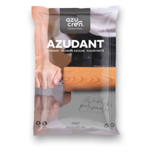 Azucren - Azudant - Rollfondant - Einfach zu verwenden, glatt, flexibel, weich und biegsam - Perfekt zum Dekorieren von Kuchen, halal, koscher - Glutenfrei - 250G (Grau) von Azucren