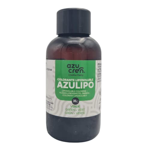 Azulipo - Fettlöslicher Farbstoff - Lebensmittelfarbe - Für Kuchen Backen, Schokolade, Toppings und Kakaobutter - Food Coloring für Kuchendekoration - 35 G (Grün) von Azucren