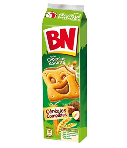 BN Chocolate Hazelnut Flavour Sandwhich Biscuits (französisch), 295 g, 4 Stück von B&N