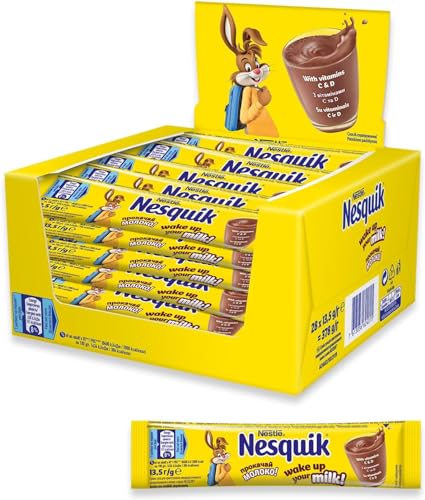 60 x SCHOKOLADE KAKAO DRINK NESQUIK VON NESTLE EU MADE LANGE HALTBAR (60 Beutel x 13.5g) von B4B