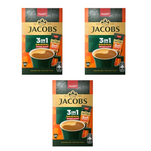 Jacobs 3 in 1 Instantkaffee 72 Reichhaltiger Kaffeegeschmack Brauner Zucker Einzelportionen Jacobs 3 in 1 Instantkaffee 72 Reichhaltiger Kaffeegeschmack Brauner Zucker Einzelportionen von B4B