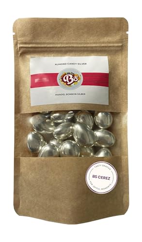 Babay Nuts Mandel-Dragees - Mit Bonbons und Milchschokolade überzogene Mandeln | 3 x 100 Gramm | Perfekter Snack für Geschenke, Partys, und besondere Anlässe (3 Pack, Silber) von B5 Cerez