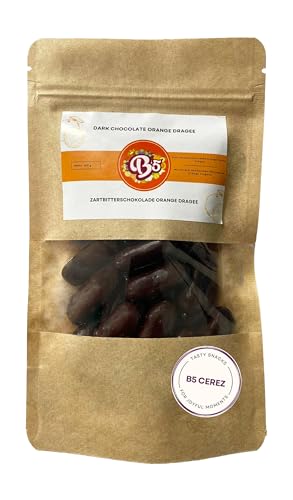 Babay Nuts Zartbitterschokolade Orange Dragee | 3 x 100 Gramm | Luxuriöse Harmonie von Bitter und Süß (3 Pack) von B5 Cerez
