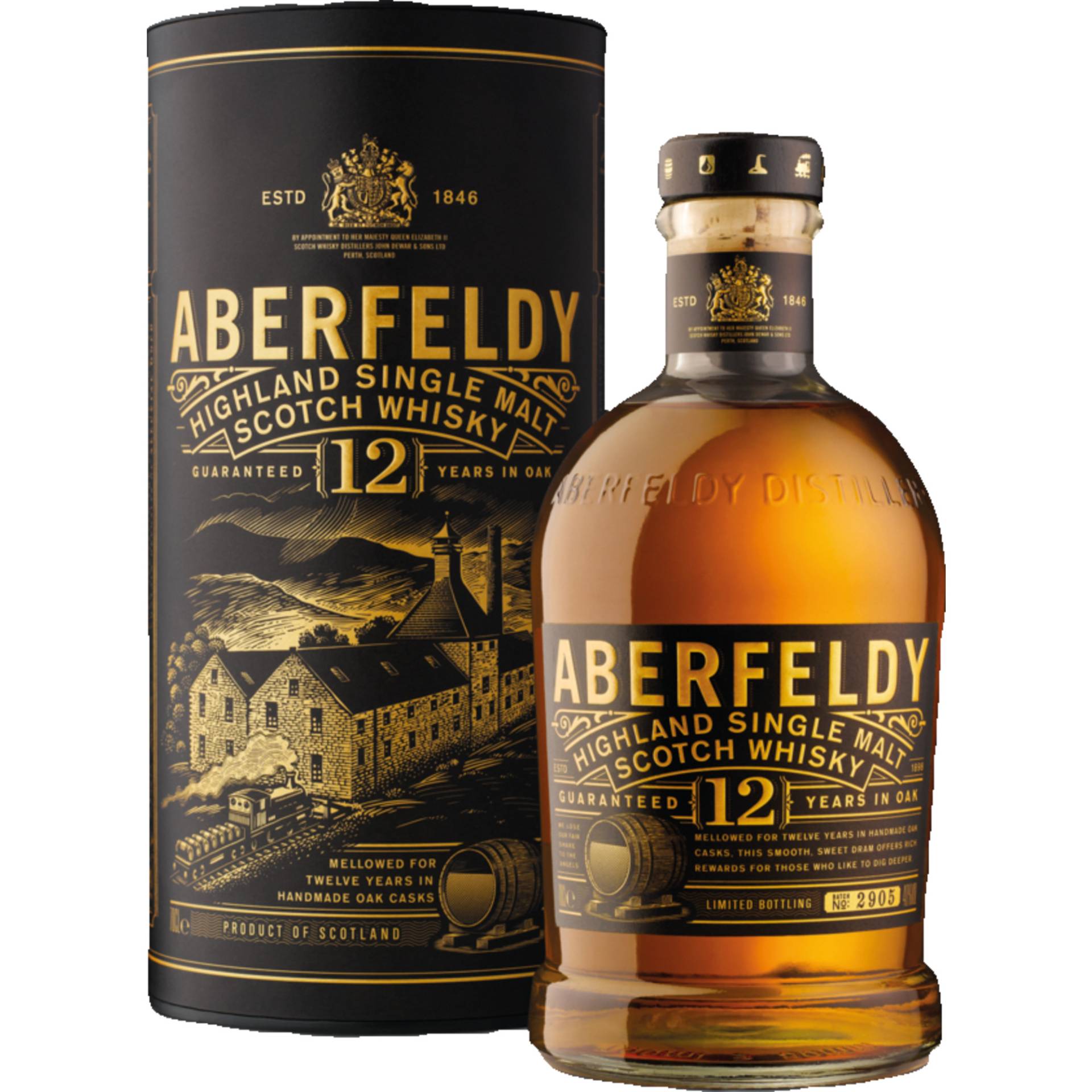 Aberfeldy 12 Years Single Malt Scotch Whisky, 0,7L, 40% Vol., Schottland, Spirituosen von BACARDI GmbH , Hindenburgstr. 49 , D-22297 Hamburg