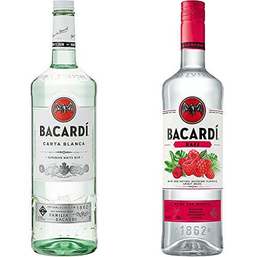 BACARDÍ Carta Blanca Rum (1 x 3 l) & BACARDÍ Razz Spirituose mit Rum und Himbeergeschmack (1 x 0.7 l) von BACARDI