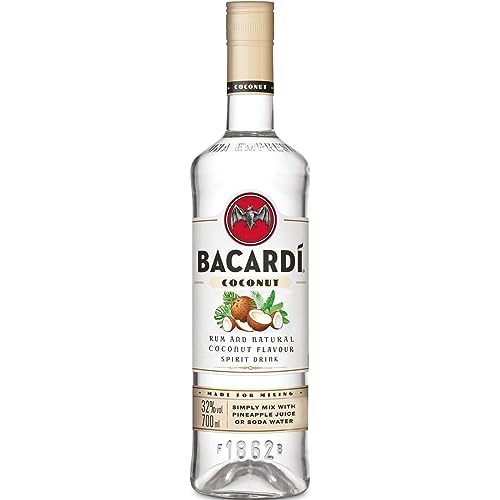 BACARDÍ Coconut, weißer Rum mit der Essenz echter Kokosnüsse, frischer Kokosgeschmack mit Röstaromen und buttrigen Noten, 32% Vol., 70 cl / 700 ml von BACARDI