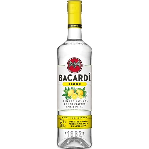 BACARDÍ Limón, weißer Rum mit Zitrone, Limette und Grapefruit, frischer Zitrusgeschmack, 32% Vol., 70 cl / 700 ml von BACARDI