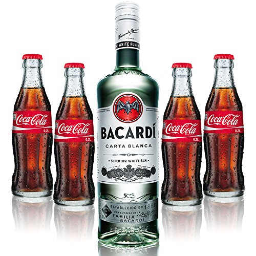 Cuba Libre Set - Bacardi Carta Blanca Rum 0,7l 700ml (37,5% Vol) + 4x Coca Cola 0,2L - Inkl. Pfand MEHRWEG von Coca Cola-Coca Cola