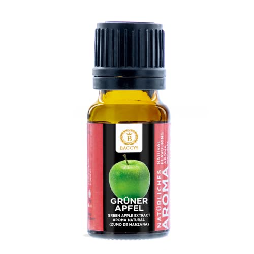 BACCYS Aromaextrakt Grüner Apfel, aromatische Tropfen mit intensivem Aroma für Getränke und zum Backen, vegan, zuckerfrei von BACCYS