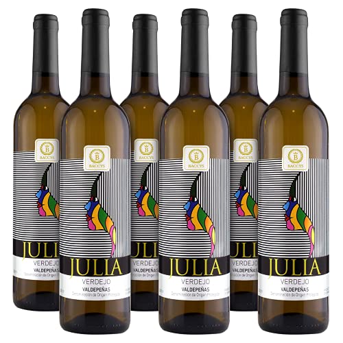 BACCYS JULIA, Weißwein aus Spanien, 2019er Verdejo, trocken, Valdepeñas (6 x 0.75 l) von BACCYS