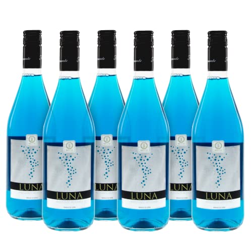 BACCYS Spanischer Weincocktail Luna 6 x 0,75l, blauer Wein süß und feinperlig, weinhaltiger Cocktail 5,5% Vol. mit blumigem Aroma von BACCYS