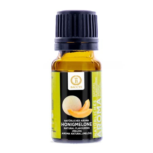 BACCYS natürliches Aroma Honigmelone 10ml, aromatische Tropfen mit intensivem Aroma für Getränke und zum Backen, vegan, zuckerfrei von BACCYS