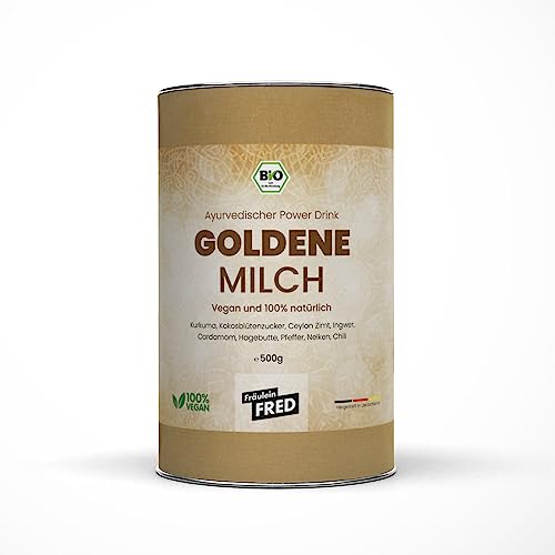 Bio Goldene Milch Golden Milk Kurkuma Latte Mix 500g mit Kurkuma, Kokosblütenzucker, Ceylon Zimt, Ingwer, Cardamom, Hagebutte, Pfeffer, Nelken, Chili von BACKDOSE