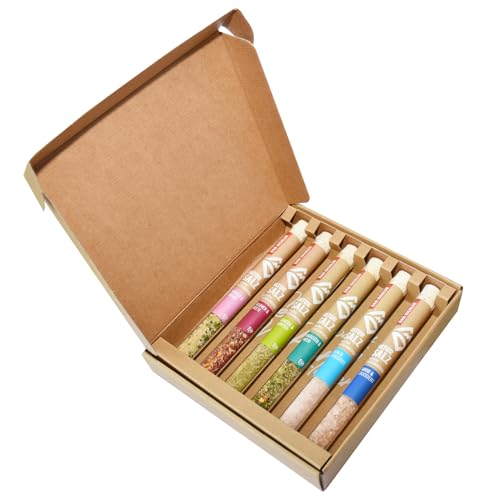 Bad Ischler Natursalz Provetten Samplingbox, Gewürzsalz Geschenkbox, 6 Reagenzgläser mit Salz aus Österreich von BAD ISCHLER SALZZART. HANDGESCHÖPFT.
