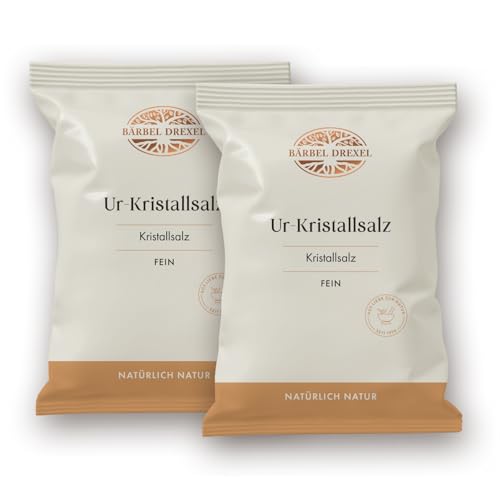 BÄRBEL DREXEL® Rosa Kristallsalz (Tiefebenen Rand Himalaya) Ur-Salz FEIN, Natursalz (Vorteilspackung 2x 750g) 100% Vegane Herstellung Deutschland Speisesalz Ur-Salz Aus Pakistan von BÄRBEL DREXEL