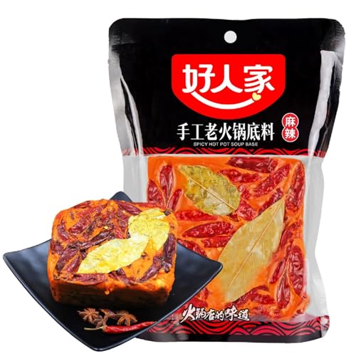 Authentische chinesische Hot Pot Suppe Basis 500g, Haorenjia Sichuan Hotpot Brühe Sauce würzig Gewürz aus Szechuan, China von BAILINHOU