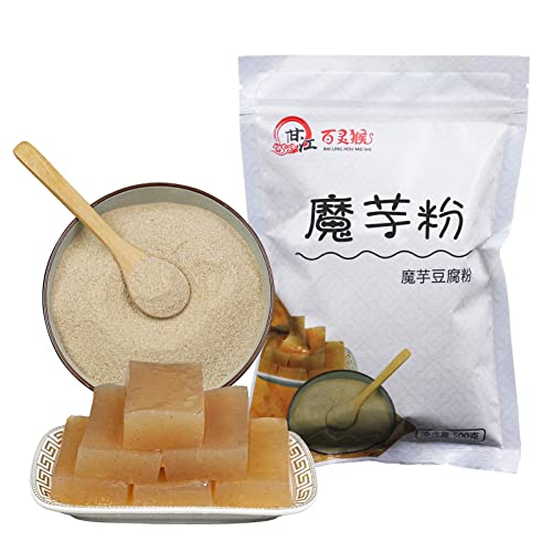 BAILINHOU Konjac Tofu Pulver, Reines Konjac-Mehl speziell für die Zubereitung von Konjac Tofu formuliert, 500g Primäres Glucomannan-Pulver. von BAILINHOU