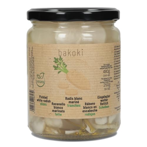 BAKOKI Premium eingelegter Rettich in Scheiben, 480g (1er Pack) von BAKOKI