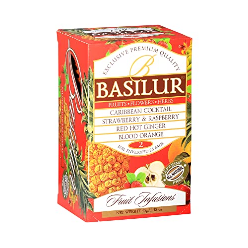 BASILUR Fruit Infusions Assorted Vol. II. schwarzer & grüner Tee 20x1,8g von Basilur