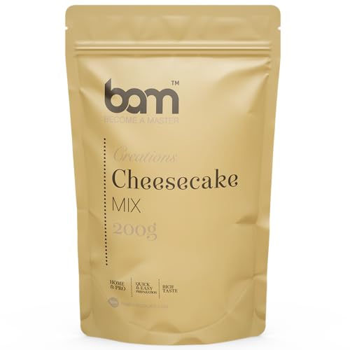 BAM Dessert-Mischungen, schnelle und einfache Zubereitung, Backen für Zuhause und Profi, reichhaltiger Geschmack (Cheesecake Mix, 200 g) von BAM