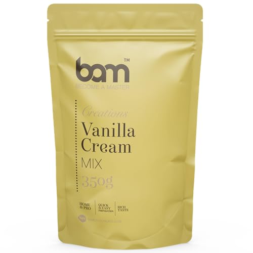 BAM Dessert-Mischungen, schnelle und einfache Zubereitung, Backen für Zuhause und Profi, reichhaltiger Geschmack (Vanillecreme Mix, 350 g) von BAM