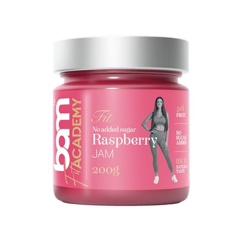 BAM Frucht-Topping, Fruchtkonfitüre zum Frühstück, Belag Perfekt für Desserts, Backen für Zuhause und Profi (Himbeer-konfitüre ohne Zuckerzusatz, 200 g) von BAM