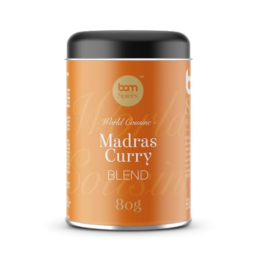 BAM Gewürzmischungen, Perfekt zum Kochen, Backen, Grillen Würzmischung (Madras Curry, 80 g) von BAM