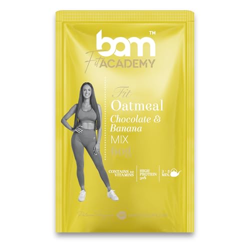 BAM Haferbrei, Protein Porridge, gesunder Frühstück-Snack, 1 x 60 g Beutel (Schokolade und Banane) von BAM