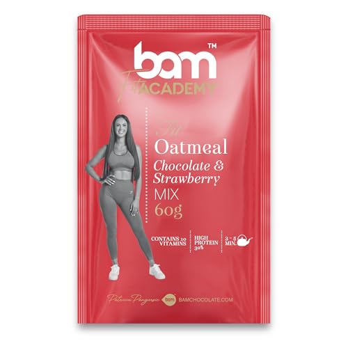 BAM Haferbrei, Protein Porridge, gesunder Frühstück-Snack, 1 x 60 g Beutel (Schokolade und Erdbeere) von BAM