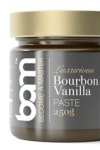 BAM Luxuriöse Bourbon-Vanillepaste, Home and Pro Baking, Vanilleextrakt aus Madagaskar für Desserts (250 g) von BAM