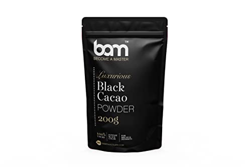 BAM Luxuriöses Kakaopulver, 100% Kakao, intensive Kakao Farbe, Brot und Desserts (Schwarzes Kakaopulver, 200 g) von BAM