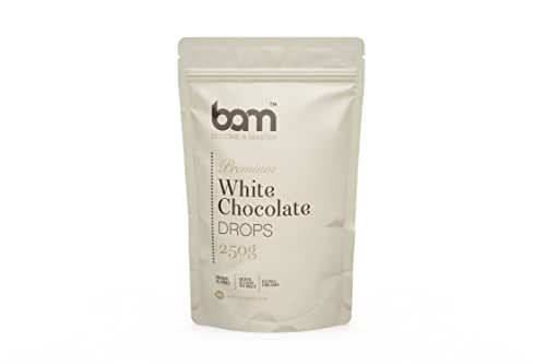 BAM Premium White Chocolate Drops, Callets, Chips zum Schmelzen, Backen für Zuhause und Profi, 250 Gramm von BAM