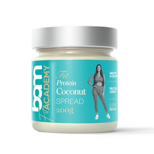 BAM Protein Aufstrich, ohne Palmöl, Glutenfrei Proteincreme 18%, 200 g (Protein Kokosnuss) von BAM