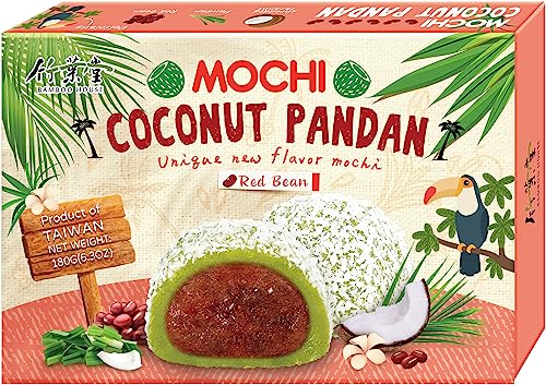 BAMBOO HOUSE Mochi Kokosnuss Pandan, Rote Bohne - 1 x 180 g von BAMBOO HOUSE