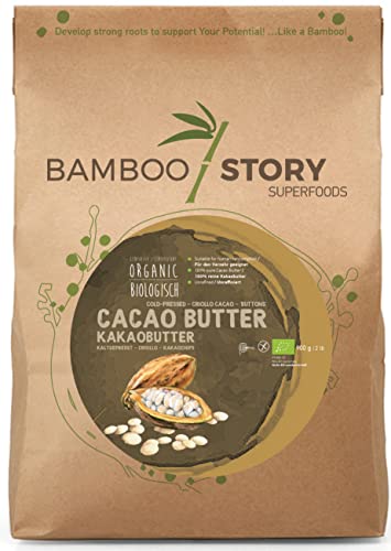 BIO | Kakaobutter |BAMBOO STORY | Kakaochips | Kaltgepresst | Criollo | 900g | 100 % Reine von BAMBOO STORY