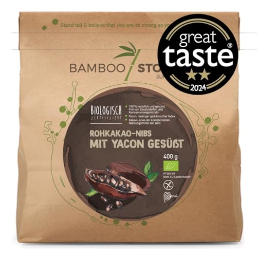 NEU | BAMBOO STORY | Kakaonibs roh mit Yacon gesÜβt | Kreolisch | Bio 400g von BAMBOO STORY