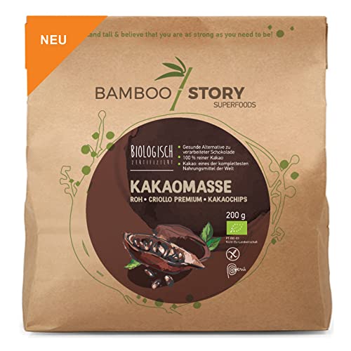 Roh | BAMBOO STORY | Kakaomasse | Kakaochips | Criollo | Peruanishes | Bio | 150g 100% Reine von BAMBOO STORY