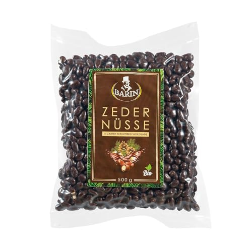BARIN Bio Zedernüsse in zarter Edelbitter-Schokolade, 500g, Süßigkeit, Nuss, Snack, Zedernkerne, Superfood BARIN Bio Zedernüsse in zarter Edelbitter-Schokolade, 500g, Süßigkeit, Nuss, Snack, Zedernkerne, Superfood von BARIN