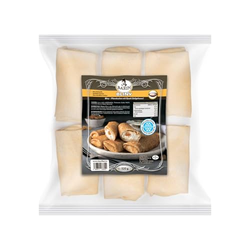 BARIN Bliny Pfannkuchen mit Quark Füllung 520g Vorgebratene Tiefgefrorene Traditionelle Bliny mit Cremiger Mild Säuerlicher Quarkfüllung Schnelle Zubereitung Ideal für Schnelle Mahlzeiten BARIN Bliny Pfannkuchen mit Quark Füllung 520g Vorgebratene Tiefgefrorene Traditionelle Bliny mit Cremiger Mild Säuerlicher Quarkfüllung Schnelle Zubereitung Ideal für Schnelle Mahlzeiten von BARIN