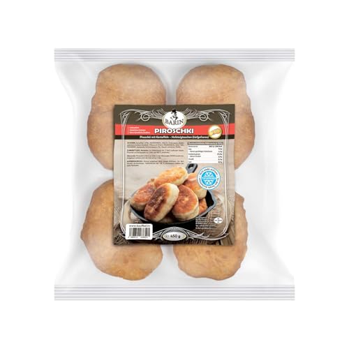 BARIN Hefeteigtaschen mit Kartoffel Füllung, 450g Tiefgefroren, 4 Stück pro Packung, Traditionelle Piroschki mit Speck und Zwiebeln, Ideal für Snacks, Hauptgerichte oder Beilagen, Einfach Zuzubereiten BARIN Hefeteigtaschen mit Kartoffel Füllung, 450g Tiefgefroren, 4 Stück pro Packung, Traditionelle Piroschki mit Speck und Zwiebeln, Ideal für Snacks, Hauptgerichte oder Beilagen, Einfach Zuzubereiten von BARIN